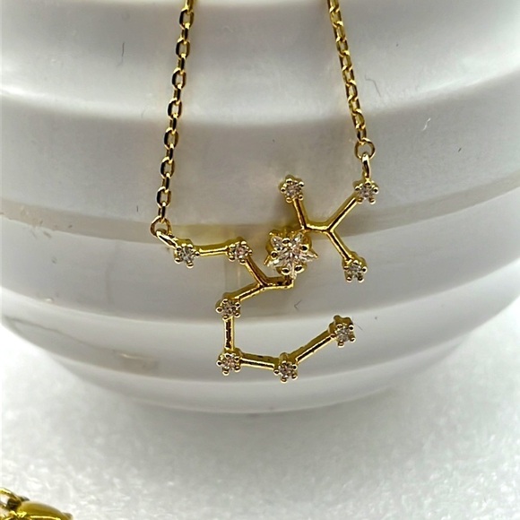 Sagittarius The Archer Zodiac Goldtone Necklace with Rhinestones Nov 22-Dec 21. - Picture 7 of 12